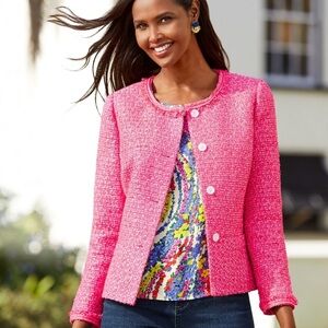 Talbots Pink Tweed Blazer
